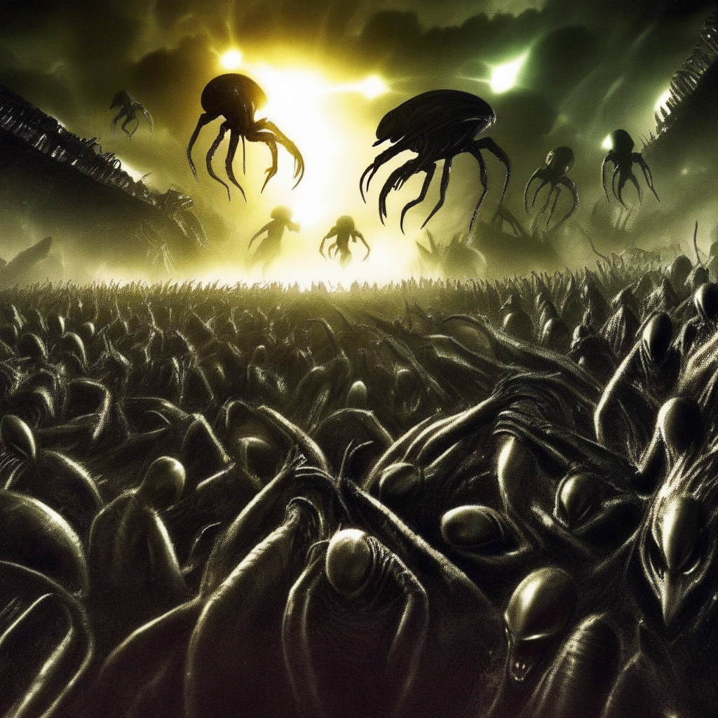 alien invasion, epic, dramatic, battle, horror
