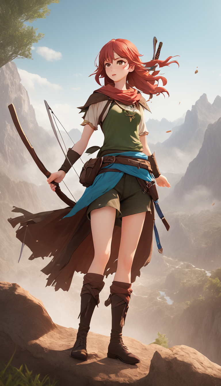 Cinematic scene, hero view, female ranger, action pose, detailed background, masterpiece, best quality, high quality, absurdres <lora:mikumikudance_medium:1>