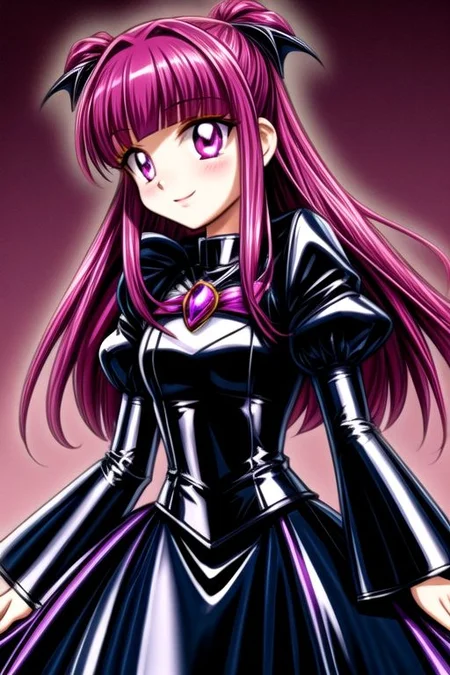 Bad_End_Precure, DarkPrecure, evil corrupted princess wearing dark pastel (ruffled:1) (gleaming latex:1) gown with (long latex vampire cloak:1) and latex gauntlets, soft lighting, ruffles,
(vmpr:1),
<lora:more_details:1>,