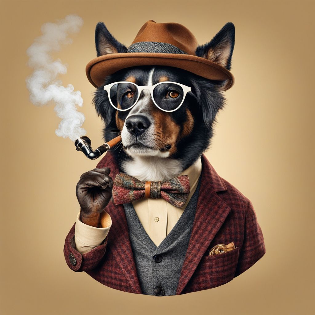 A hipster HuWoof smoking a pipe <lora:SDXL_HuWoof_LoRA:1>
