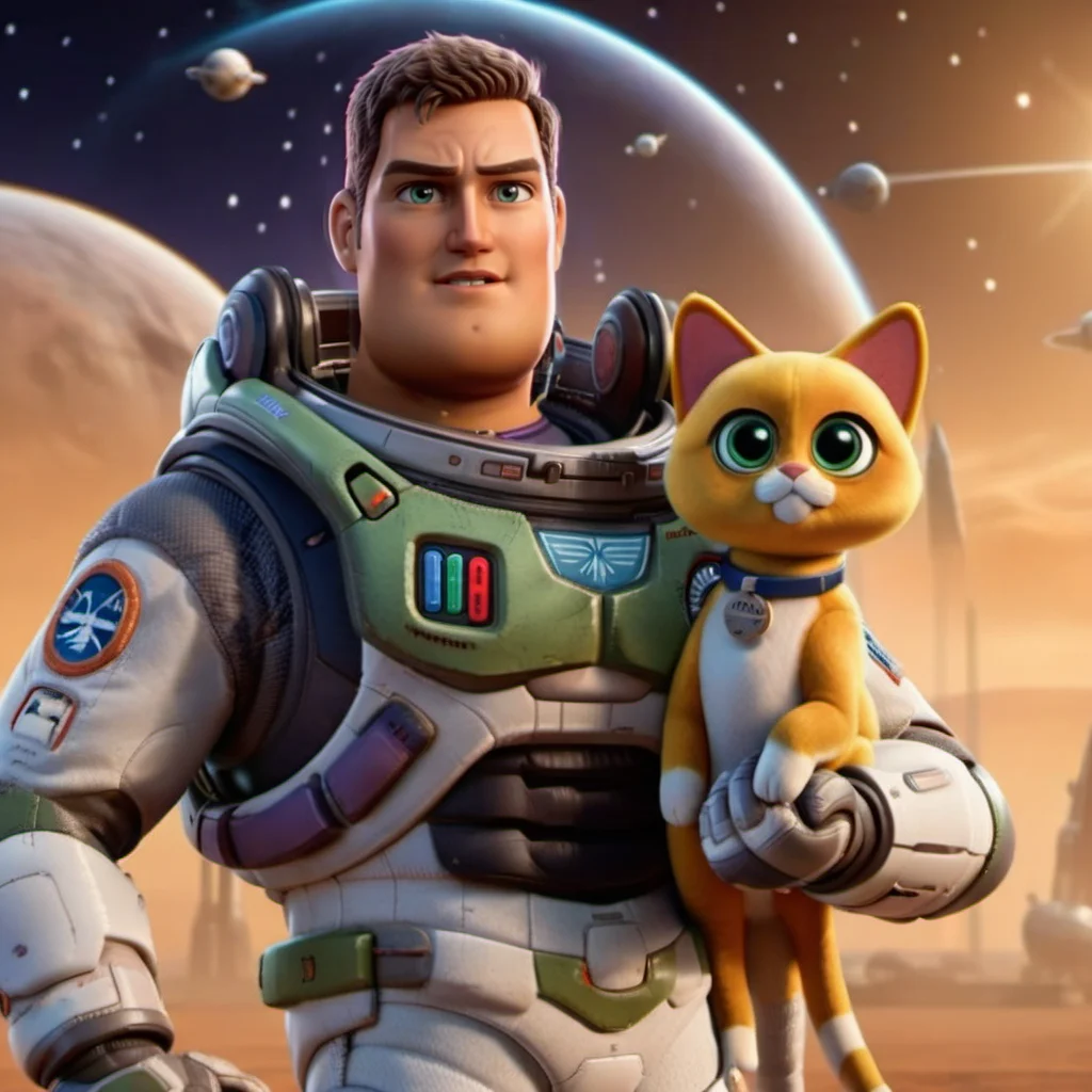 Buzz1024, an man astronaut with a cat, spaceship, space, stars, galaxy, highly detailed , ultra sharp, photograph, film, bokeh, professional, 4k, highly detailed <lora:add-detail-xl:1.5> <lora:Buzz1024:0.8>