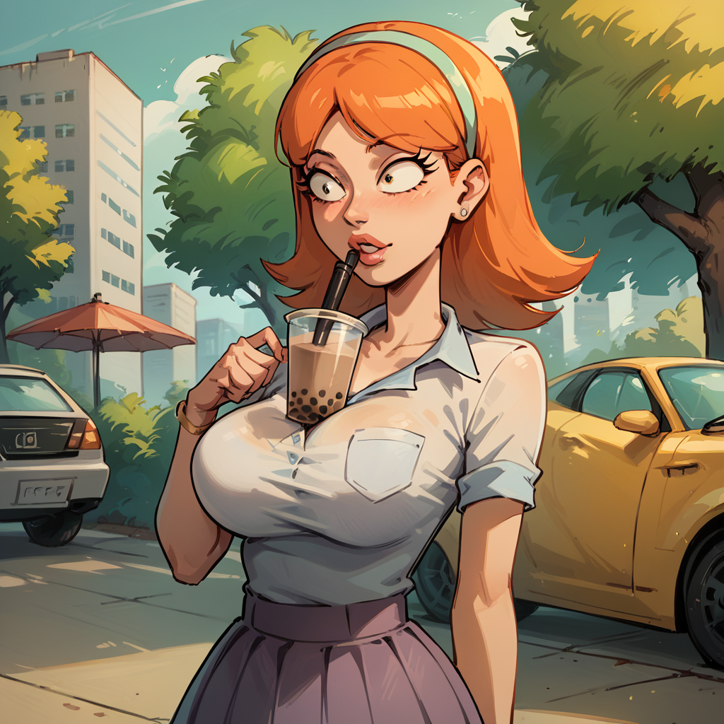 score_9, score_8_up, score_7_up,    <lora:j3ss1c4:1> j3ss1c4, hairband, shirt, skirt
,bubble tea challenge, big breasts,<lora:bubble_tea_challenge:1>
