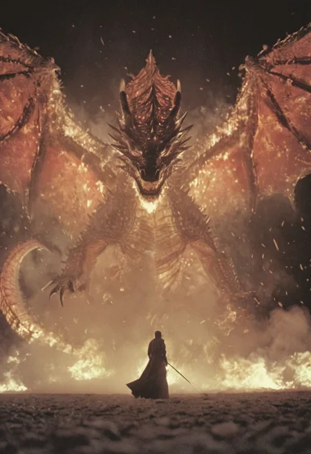 Bosstyle, a Woman fighting a giant dragon-kite Boss By Wes Anderson and HR giger: Capture the essence of nostalgia and color in this vintage photograph of a kite festival. Dominating the scene is a meticulously detailed translucent dark-red translucent dragon-kite, adorned with vibrant patterns, flying proudly against the wind. Its long tail trails behind, composed of intricately woven ribbons, adding to the spectacle of the moment.
Amidst the quietude of the night, his presence exudes a sense of ancestral strength and resilience. Behind him, the low-toned hues of the Milky Way cast a mesmerizing backdrop, a cosmic tapestry weaving tales of both past and future. In this moment, the convergence of tradition and technology, of ancient wisdom and industrial progress, hangs palpably in the air.
In the depths of this nocturnal tableau lies the promise of epic tales yet untold, where the spirit of the Indianer melds seamlessly with the diesel-powered pulse of a world in flux.