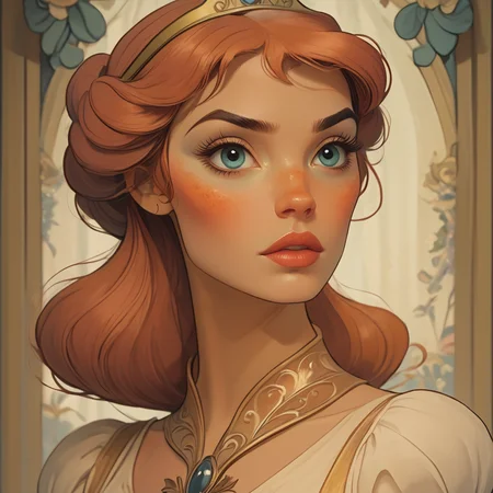 score_9, score_8_up, score_7_up, score_6_up, BREAK <lora:Disney_NouveauPony:1> ArsMJStyle,Disney Nouveau, Princess