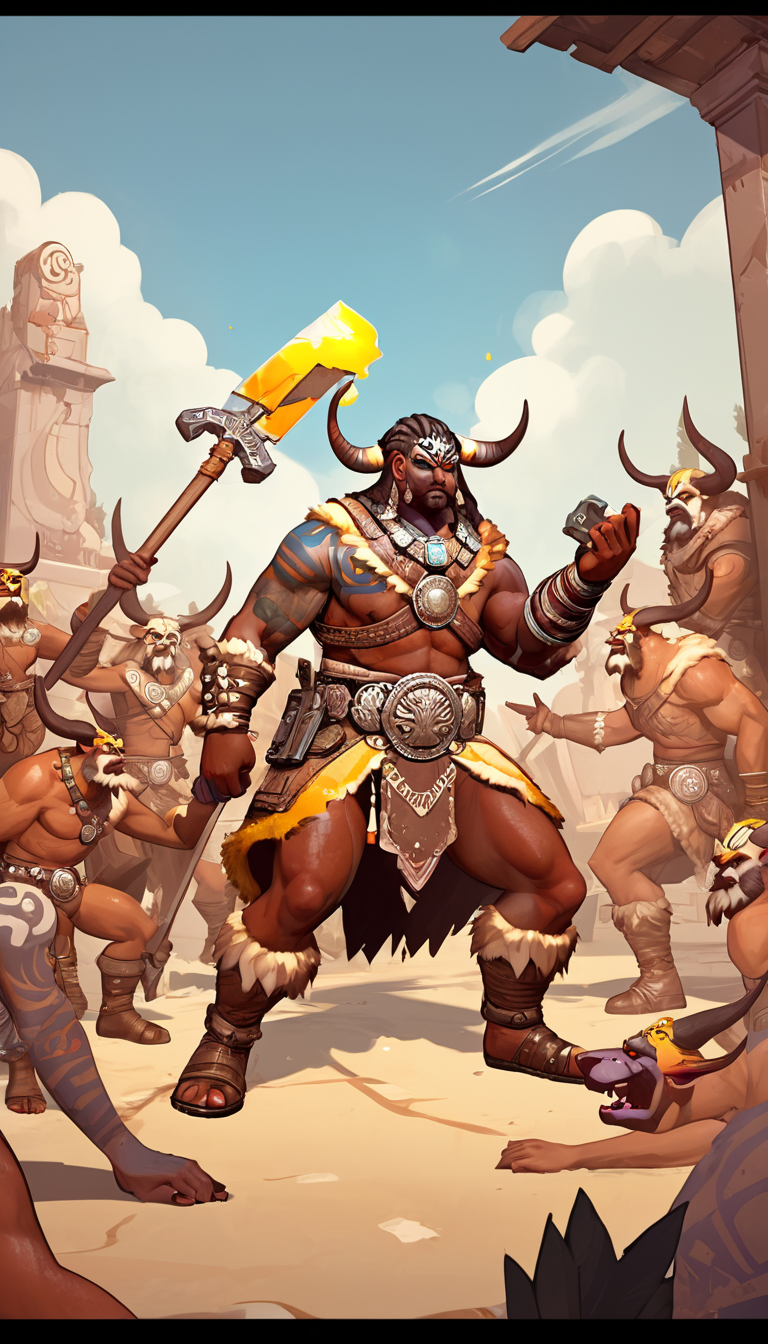Indie game art,(Cinematic scene, hero view, d4b barbarian <lora:diablo_4_barbarian_xl_v1:1>, action pose, detailed background, masterpiece, best quality, high quality, absurdres), (Vector Art, Borderlands style, Arcane style, Cartoon style), Line art, Disctinct features, Hand drawn, Technical illustration, Graphic design, Vector graphics, High contrast, Precision artwork, Linear compositions, Scalable artwork, Digital art, cinematic sensual, Sharp focus, humorous illustration, big depth of field, Masterpiece, trending on artstation, Vivid colors, trending on ArtStation, trending on CGSociety, Intricate, Low Detail, dramatic