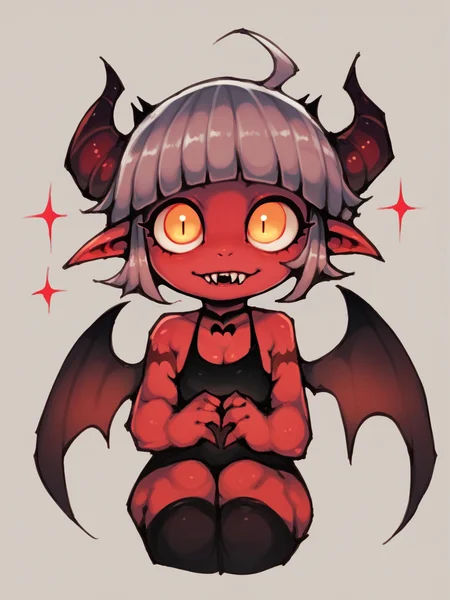 score_9, score_8_up, score_7_up, score_6_up, score_5_up,   <lora:w0rmb0yXLP:1> w0rmb0y, 1girl, solo, cute, demon wings, demon horns,