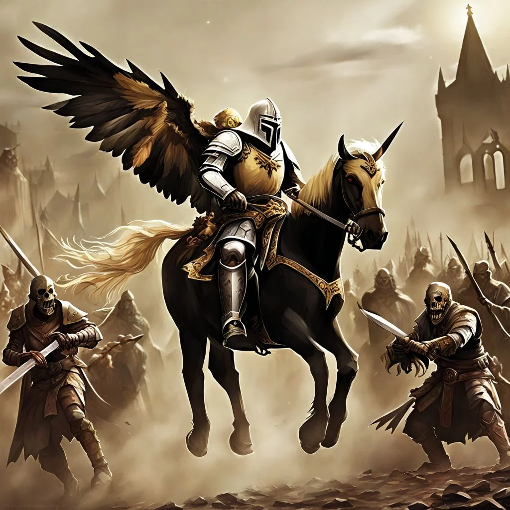 A paladin MLPIRL is fighting the undead <lora:MLPIRL_-_My_Little_Pony_In_Real_Life:1.0>