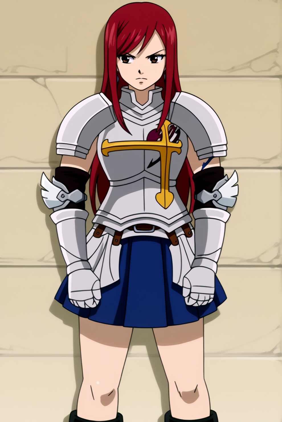 Erza Scarlet, kreuz armor <lora:Commission_Fairy_tail-Erza_Scarlet-PDXL:0.8>