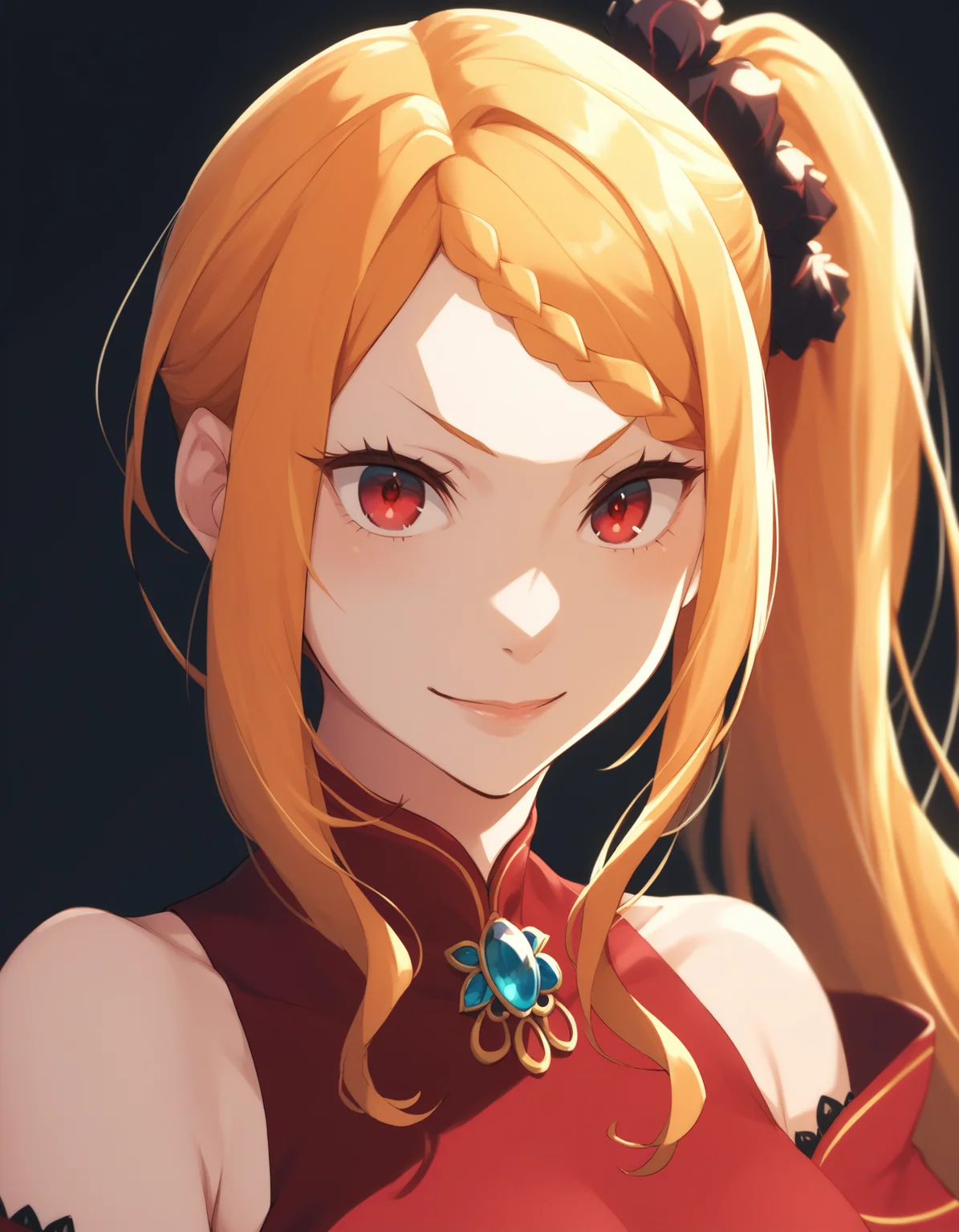 <lora:Priscilla_Barielle_ReZero:1>, red blonde hair, red eyes, priscilla barielle,, score_9, score_8_up, score_7_up, core_6_up, score_5_up, score_4_up, source_anime