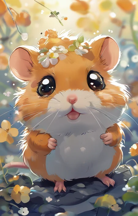masterpiece,best quality,<lora:tbh253-sdxl:0.9>,illustration,style of Hamtaro portrait of family