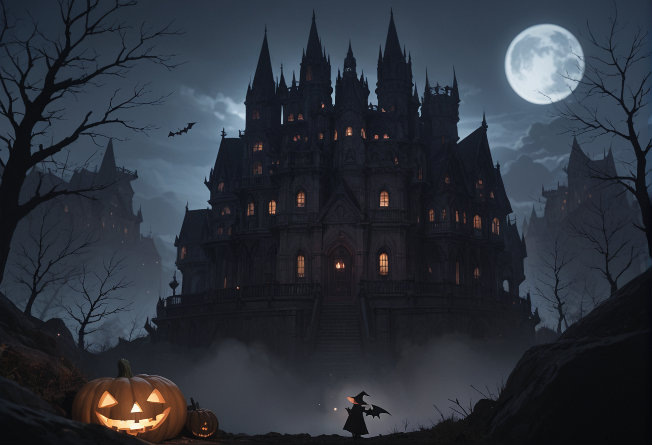 ,ruanyi1063,bare tree,castle,fog,night,dark,moon,
1girl,witch,flying witch,jack-o'-lantern,bat \(animal\),<lora:1063 castle_v1_pony:0.7>, score_9, score_8_up, score_7_up, score_6_up, score_9, score_8_up, score_7_up, score_6_up source_anime, blush, 1girl, seduce smile, perfect body , natural huge breasts