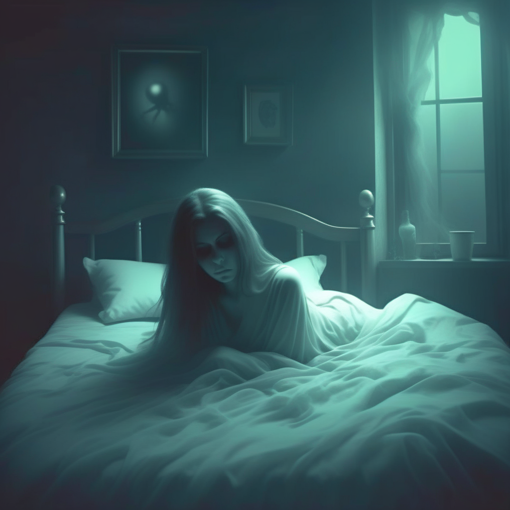 mentixis girl death in bedroom, dark enigmatic atmosphere <lora:mentixis:1>