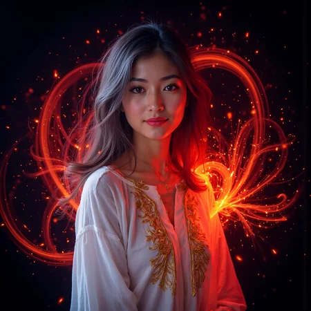 lytepainting,clear_ameri,white skin, dynamic splashes, bright colors, high contrast, dark background, a beautiful woman with long hair wearing a shirt with embroided gold kai design, light painting flow around her .fireflies and Light painting of heart shape in the background, lytepainting,clear_ameri,white skin, dynamic splashes, bright colors, high contrast, dark background, a beautiful woman with long hair wearing a shirt with embroided gold kai design, light painting flow around her .fireflies and Light painting of heart shape in the background, sfw, kai, kaleidoscope<lora:Flux\flux_realism_lora.safetensors:0.9500000000000002:0.9500000000000002> <lora:test\lytepainting.safetensors:0.7500000000000001:0.7500000000000001> <lora:dress\anego_ameri.safetensors:0.6500000000000001:0.6500000000000001> <lora:test\kai.safetensors:0.7500000000000001:0.7500000000000001>