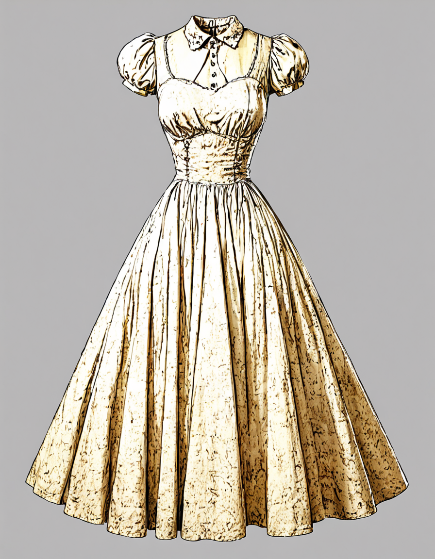 a vintage Dress, <lora:unworn_clothingno_peopleno_characters:1>,white background,