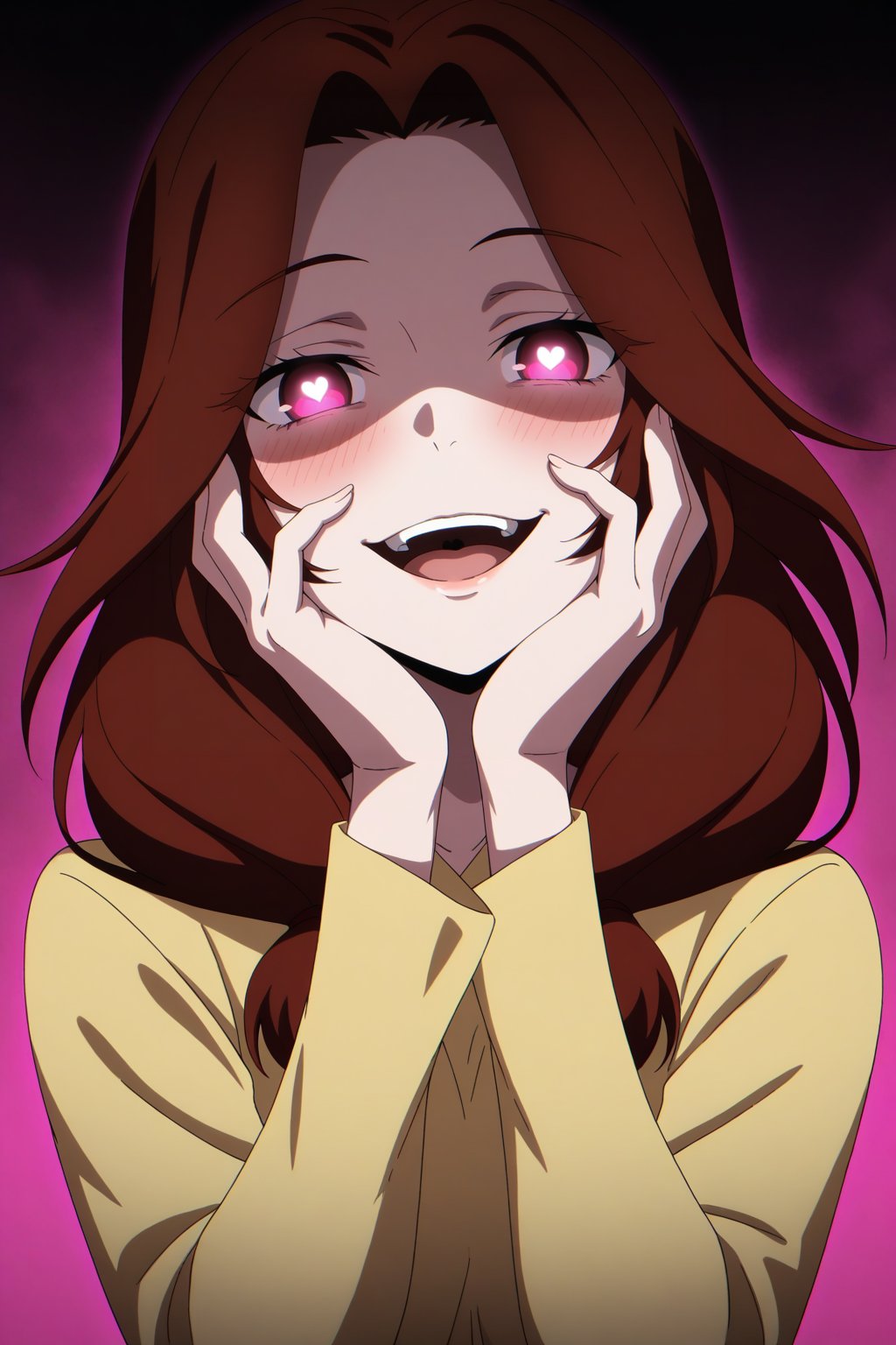 masterpiece, best quality, amazing quality, very aesthetic, absurdres, ultra detailed,
<lora:il_contrast_slider_d1 (ЦВЕТ КАРТИНКИ):-0.8>
<lora:Alice Leywin:0.8> alice_leywin, 1woman,
yandere trance, yandere, hands on own cheeks, hands on own face, crazy eyes, crazy smile, crazy, heart-shaped pupils, glowing eyes, symbol-shaped pupils, hand on own face, open mouth, glowing, blush, looking at viewer,, , ,