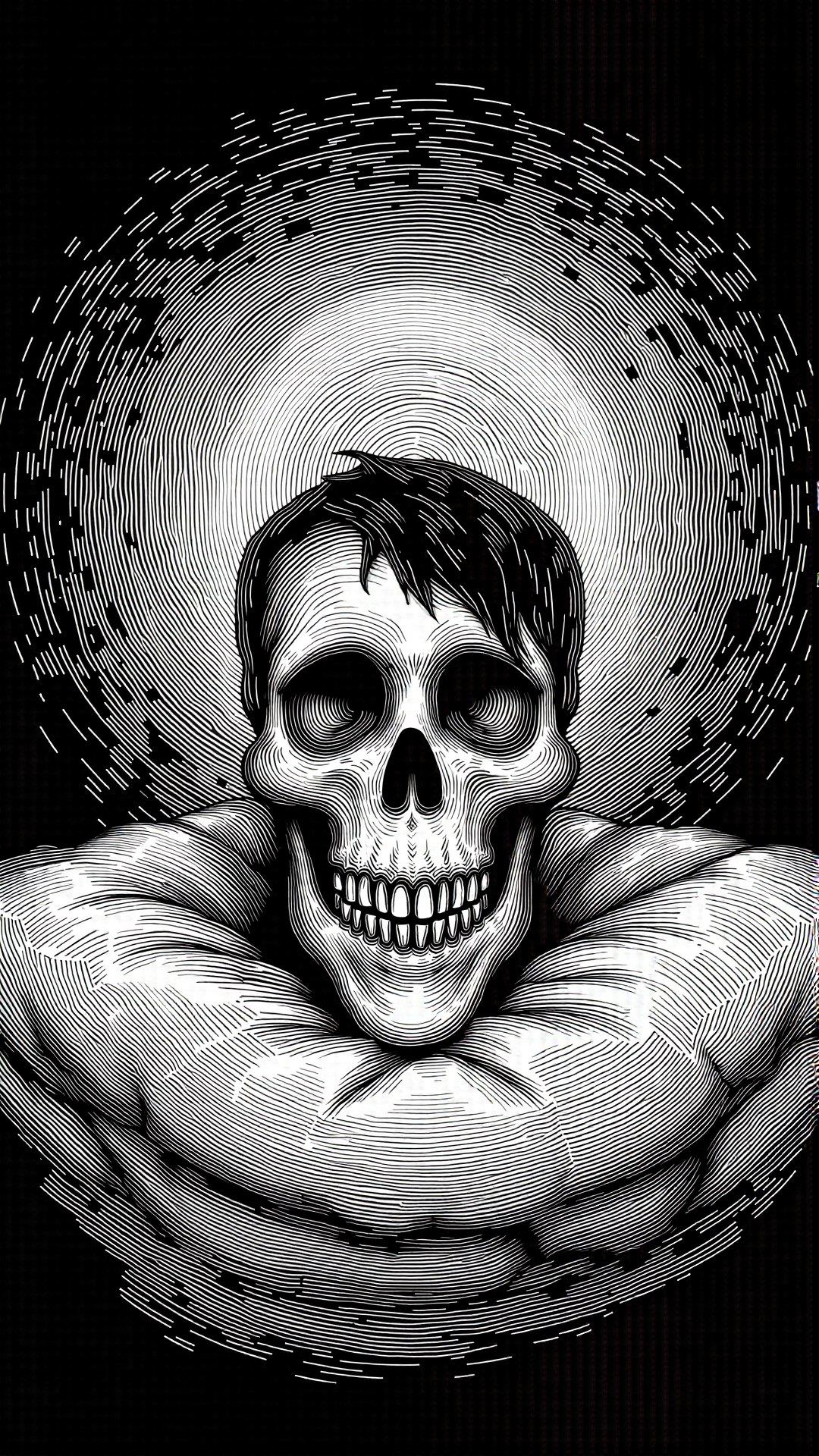 monochrome, lineart, dark, horror, pillow<lora:vorticaFlux:0.9>