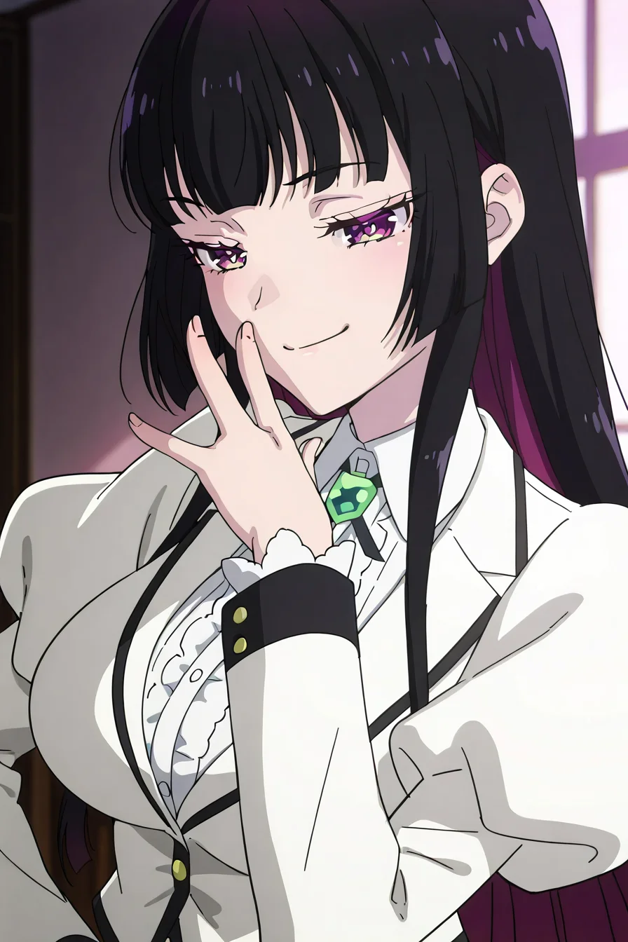 shiny skin, posing, impossible clothes,
<lora:rocklady.il:1>,
rocklady,
otoha,
dark, pink lighting,
ojou sama pose, light smug, half-closed eyes,