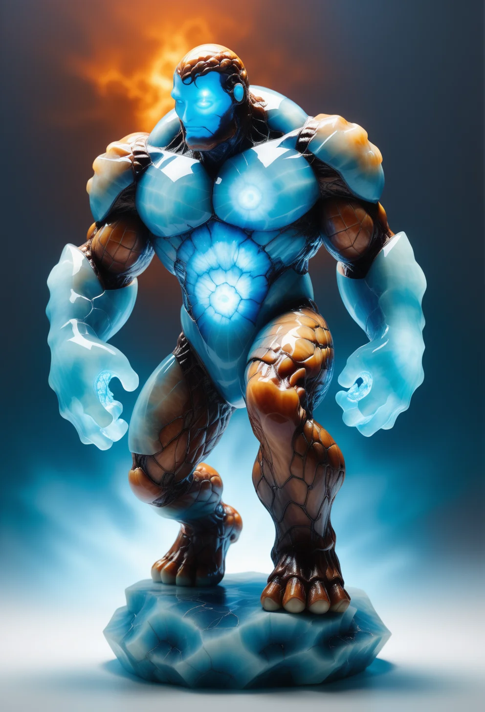 the thing from fantastic four made of reij-lmlrmr <lora:lumilarimar-000003:1> (((masterpiece))) , (((best quality))) , simple background, Simple and clean, Satisfying, Animecore, studio lighting, orange color grading, theatrical, holy, vibrant, atmosphere, luxurious, dynamic dramatic composition