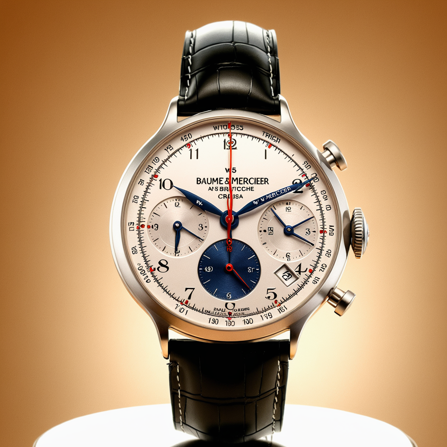<lora:W4tch35_05XL-final:1>,an advertising photograph of a beautiful (W4tch35:1.2) as a (baume & mercier:1.3) watch,on a watch stand,with detailed movement,medium shot,tilt shift,bokhe,8k wallpaper,masterpiece,photorealistic,HDR UHD,high contrast,hyper realistic,volumetric lighting,