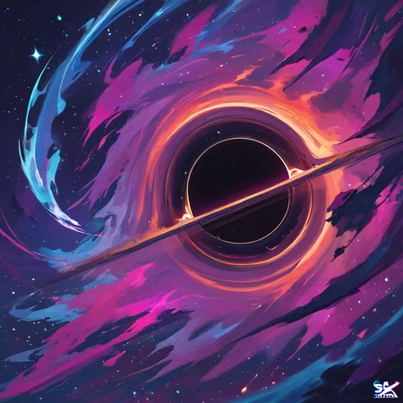 PDXL, <lora:BlackHoleV1:1>, bl4ckh0l3, space, stars, black hole, event horizon, solar system
no people