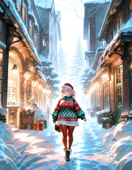 masterpiece, best quality, amazing quality, very aesthetic, absurdres,  newest, (scenery, volumetric lighting),
Christmas sweater,florence_nightingale_(fate),Christmas, dress, high_heels, red pantyhose ,santa_hat ,solo ,pov,outdoor,snow,
masterpiece, best quality, amazing quality, very aesthetic, absurdres,  newest, (scenery, volumetric lighting),<lora:cfg_scale_boost:0.7>, <lora:TRT(noobai)0.1v:0.6>, <lora:ponyv5_noobE11_1_adamW:0.7>,  <lora:SDXLChristmasSweater:1>, <lora:nyalia:0.5>