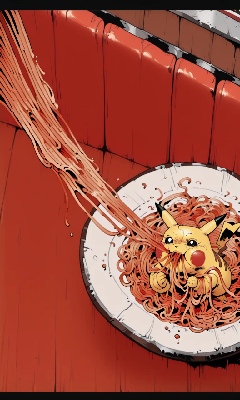 embedding:IllusP0s, pikachu, eating spaghetti, holding spaghetti, indoors, restaurant, from above, solo, f3rn4nd0,<lora:Style_soph-Fernando-ILXL.safetensors:1.0:1.0> <lora:spaghetti_eating.safetensors:1:1>