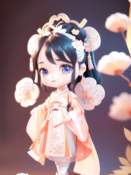 (masterpiece),(best quality),(ultra-detailed),
(full body:1.2), (studio background),(clean background),(blurry background),
1girl, chibi, (beautiful detailed face), (beautiful detailed eyes),
tang style outfits, tang hanfu,
chinese garden,