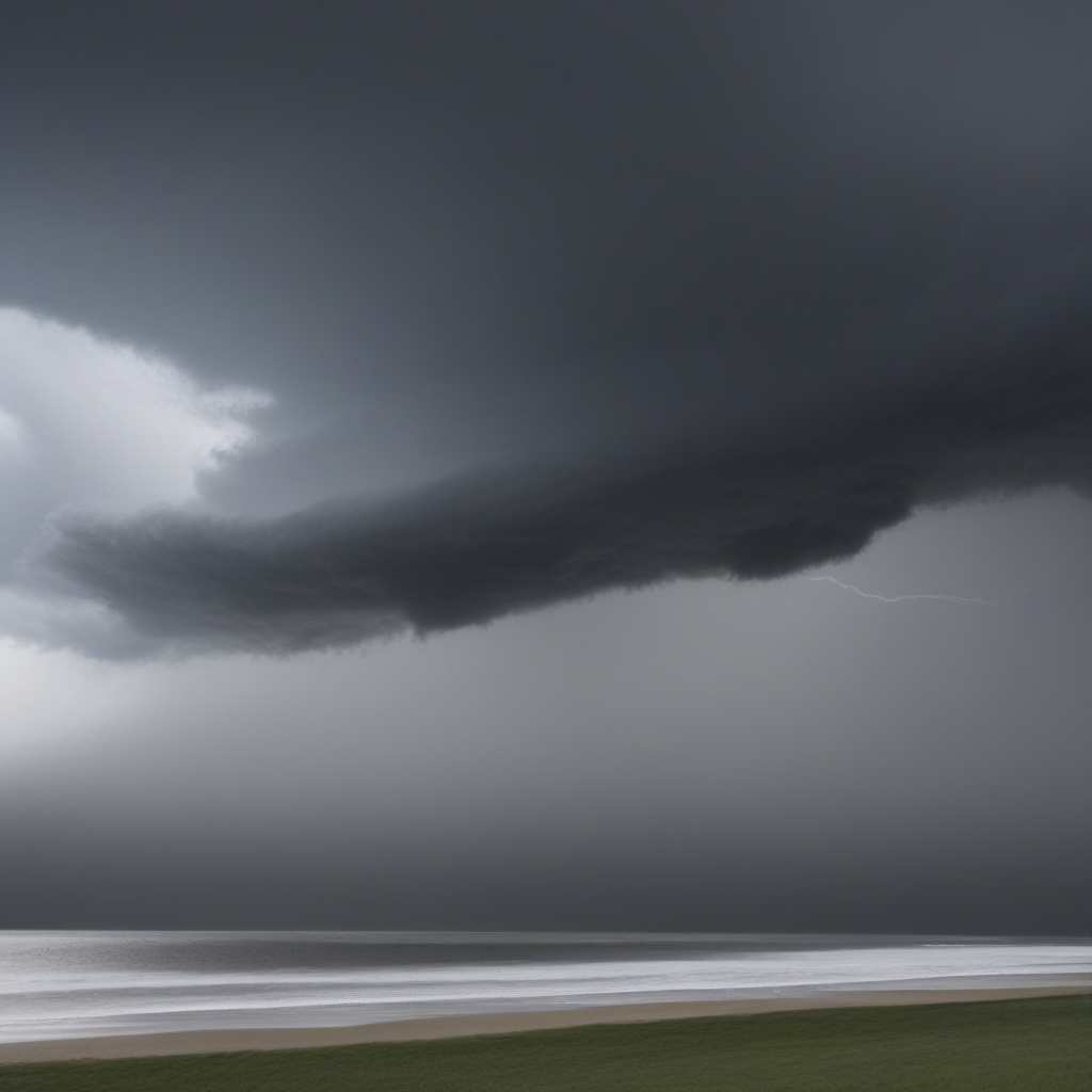 BFC, storm clouds over ocean