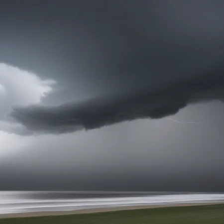 BFC, storm clouds over ocean
