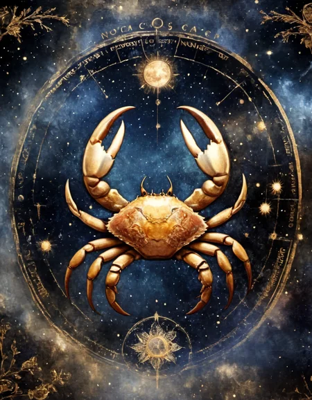 novuschroma83 style zodiac cancer crab celestial design <lora:novuschroma83 style:1>