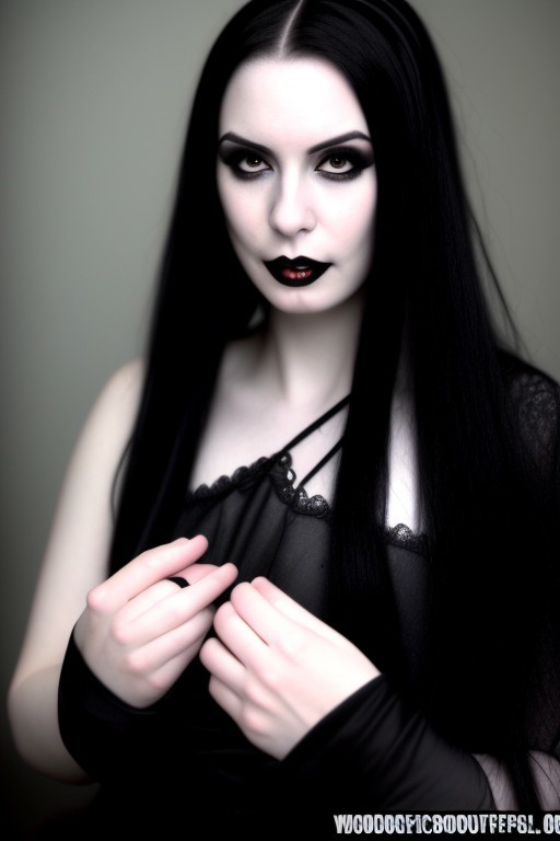 Photo of vampire girl, 25 years old, (beautiful:1.75), (very pale skin:1.35), (gothic makeup:1.05), (black hair), (anime:0.35), night, 10 minutes before the world will end, hyper-realistic, ultra-detailed, insanely detailed, 4k, realistic 8k, shot on portra 400
