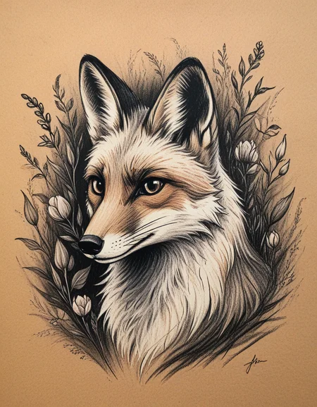 novuschroma71 horse fox with flowers charcoal drawing <lora:novuschroma71 style:1>, <lora:sdxl_lightning_8step_lora:1>