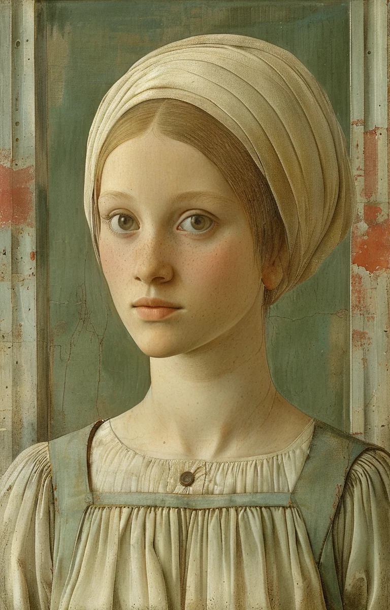 masterpiece,best quality,<lora:tbh194-sdxl:0.9>,illustration,style of Piero della Francesca tech genius teenage girl