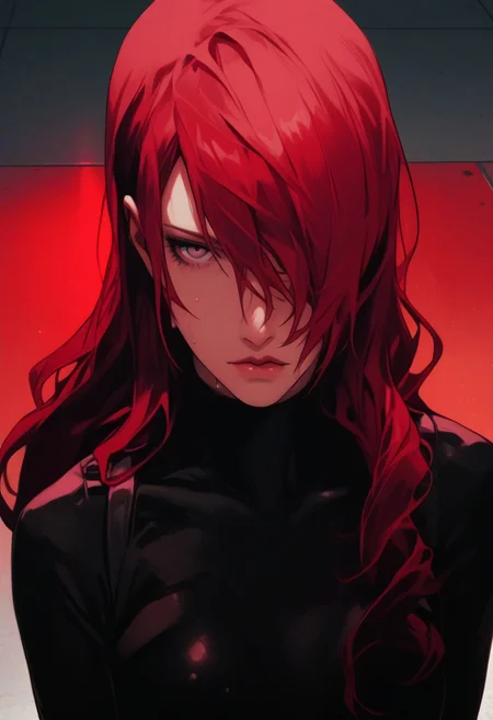 masterpiece,best quality, highly detailed, score_9, score_8_up, score_7_up, score_6_up, source_cartoon, p3mitsuru, kirijou mitsuru, long hair, red hair, hair over one eye,
BREAK
BREAK
1girl, close-up, chrome floor, space station, reflective floor, dim lighting, large breasts, wet skin, flushed cheeks, messy hair, sweaty, sensual expression, biting lip, detailed textures, glossy liquid, raw emotion, explicit focus, eye contact, erotic tension, intimate atmosphere, laying on floor, on back,, hair in face, looking at viewer, bodysuit, black bodysuit, arms behind head, upset, close-up, skin-tight,
BREAK
dynamic light, cold_light, vibrant colors cold_colors, soft focus, high contrast, textured surfaces, depth of field, rgb lighting, dramatic shadows, rich details, blue color palette, playful composition.
,dynamic angle,dynamic light,background,