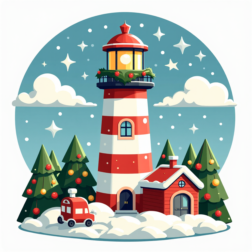 A christmas themed clipart of a lighthouse
<lora:ChristmasIconsFlux-step01000:0.9>