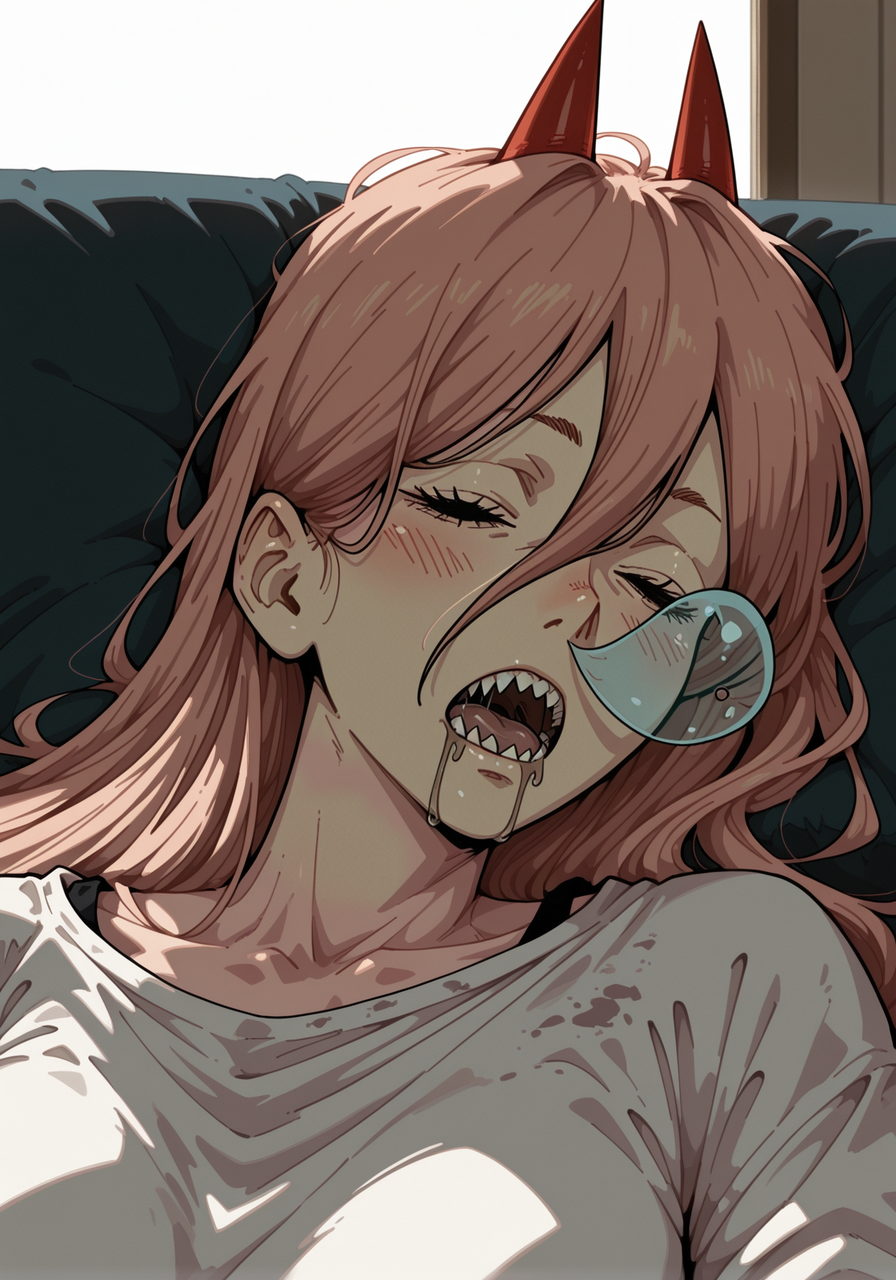 embedding:IllusP0s, s0larpunk, nose bubble, sleeping, drooling, 1girl, power_\(chainsaw man\)<lora:nose_bubble_ill.safetensors:1:1>