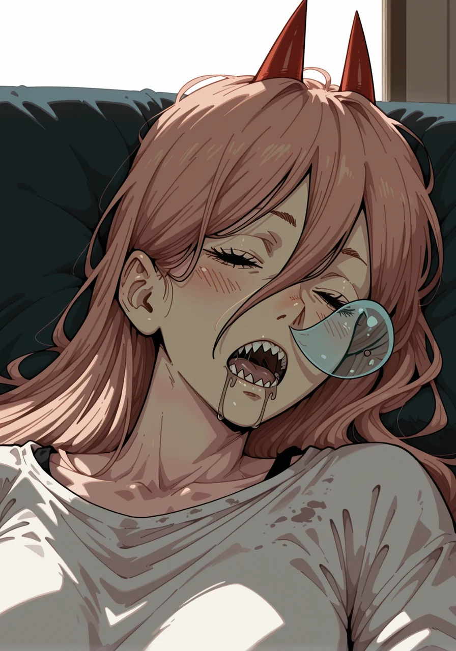 embedding:IllusP0s, s0larpunk, nose bubble, sleeping, drooling, 1girl, power_\(chainsaw man\)<lora:nose_bubble_ill.safetensors:1:1>