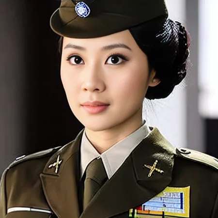 (KuomintangFemaleSpies), <lora:kuomintangfemalespies-000001:0.8>,<lora:taiwanDollLikeness_v10:0.1>, lady,indoor, beautiful, 8k, masterpiece, best quality, perfect face, perfect eyes, in uniform, realistic, photorealistic, highres,gorgeous
