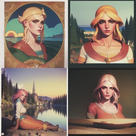 <lora:bilibin01-000016:1>bilibin, by ivan bilibin,8k, RAW photo, best quality, masterpiece,best quality, ultra high res,extremely detailed CG unity 8k wallpaper, physically-based rendering,cinematic lighting,full body, 1girl, (oval face),close face <lora:wither3Ciri_v10:0.7>