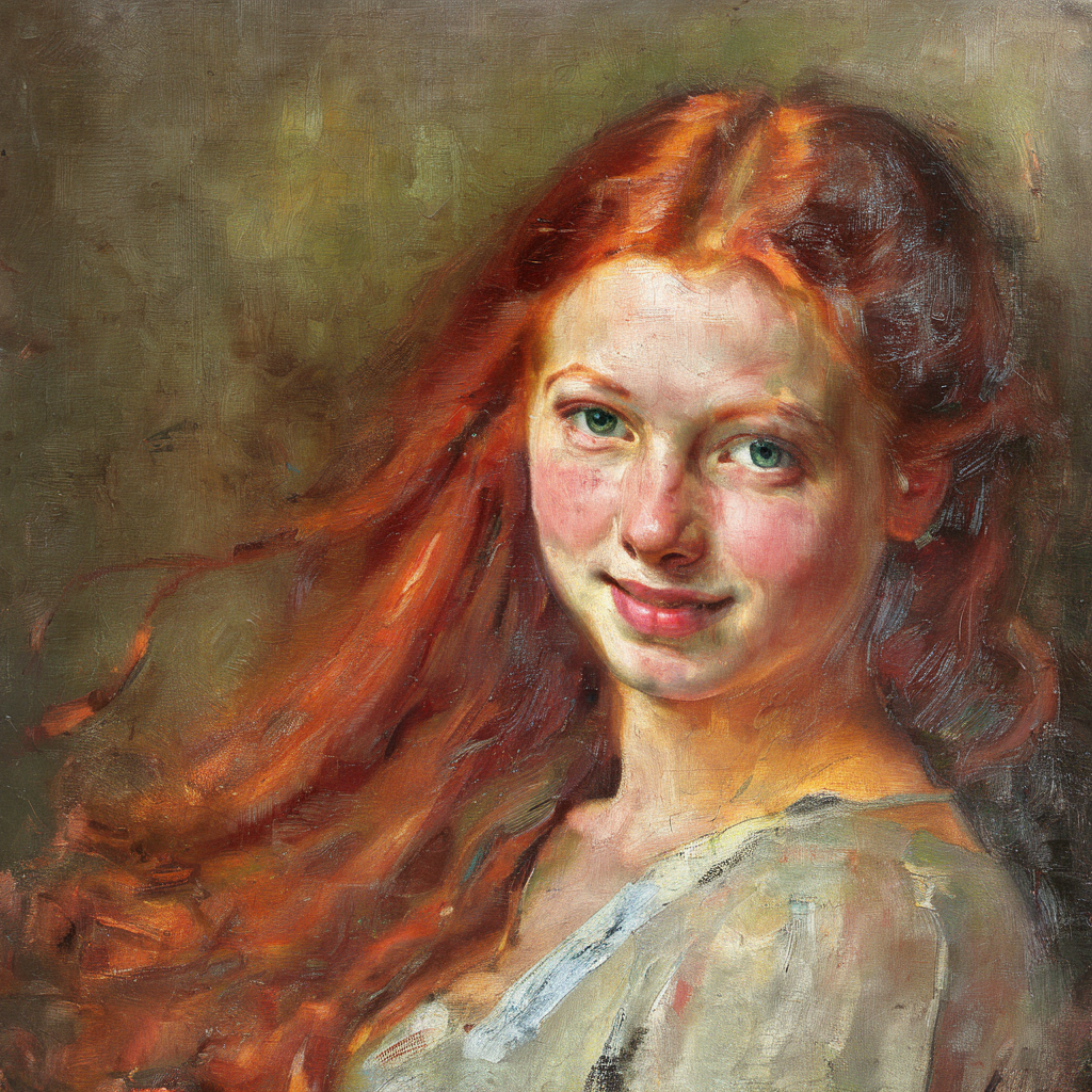 barbacki professional portrait, young beautiful girl with long red hair in the background<lora:barbacki:1>