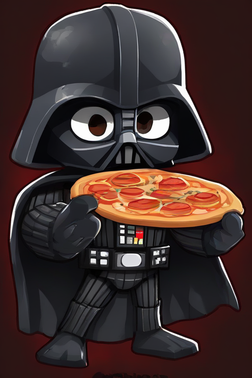 <lora:PE_BTD6Style:1> PEBTD6Style,cartoon,
 <lora:PE_DarthVader:0.2> PEDarthVader, holding a pizza