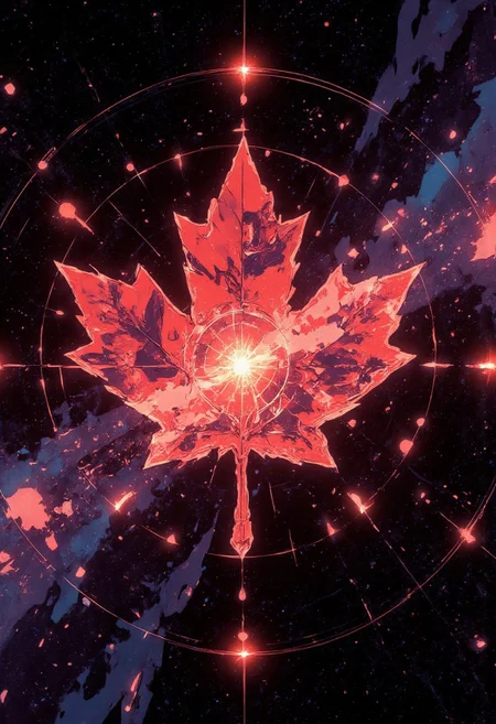 Atmospheric Shield Maple
"Mh1$AgThS2
Canada's atmosphere has been transformed into a defensive shield that extends 200 kilometers above the surface, its boundaries perfectly following the nation's borders to create a three-dimensional maple leaf of protected airspace. Viewed through a 14mm ultra-wide lens from high polar orbit, the scene captures the full extent of this atmospheric miracle against the black void of space. The shield appears as a semi-transparent crimson dome with varying opacity—densest at the borders and becoming increasingly transparent toward the center. Northern lights dance along the shield's interior surface, their patterns controlled to form animated national symbols. Where the shield meets the unprotected atmosphere of neighboring countries, energy cascades downward in waterfall-like effects that glow with intense boundary enforcement. A massive solar flare strikes the eastern provinces, the shield absorbing and redistributing the radiation in spectacular fashion, creating starburst lens flares that dominate the frame.
The entire composition radiates with the protective energy of a nation that has mastered its own atmosphere, the shield's crimson glow visible from as far away as the Moon.
Thin border of atmospheric composition measurements showing optimal life support on an epic border background."