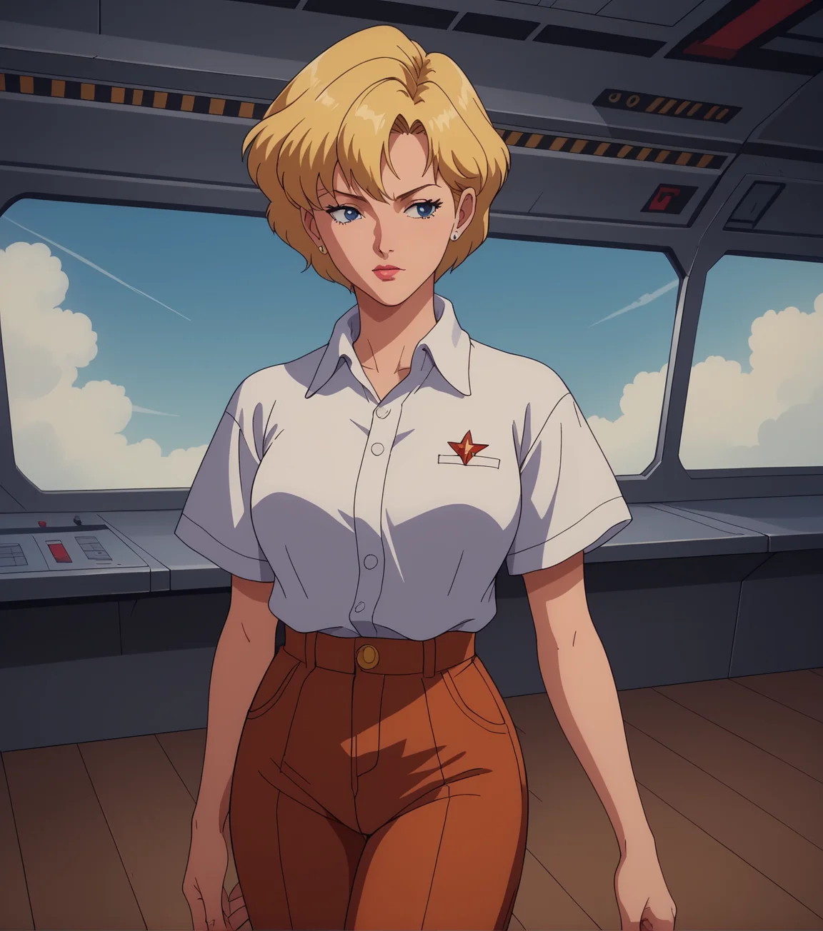 score_9, score_8_up, score_7_up, score_6_up, source_cartoon, anime screencap, 1990s \(style\), retro artstyle, <lora:Heavy_Metal_Style-000007:1> Heavy Metal, 1girl, blonde hair, space station, indoors, retro_artstyle