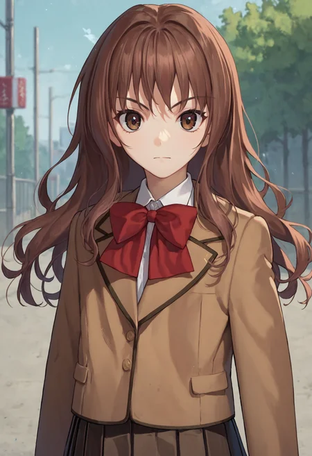 score_9, score_8_up, score_7_up,1girl kojika kumari brown eyes, brown jacket school uniform red bowtie brown skirt
<lora:mahoutsukai_no_yoru_characters_pony:1>