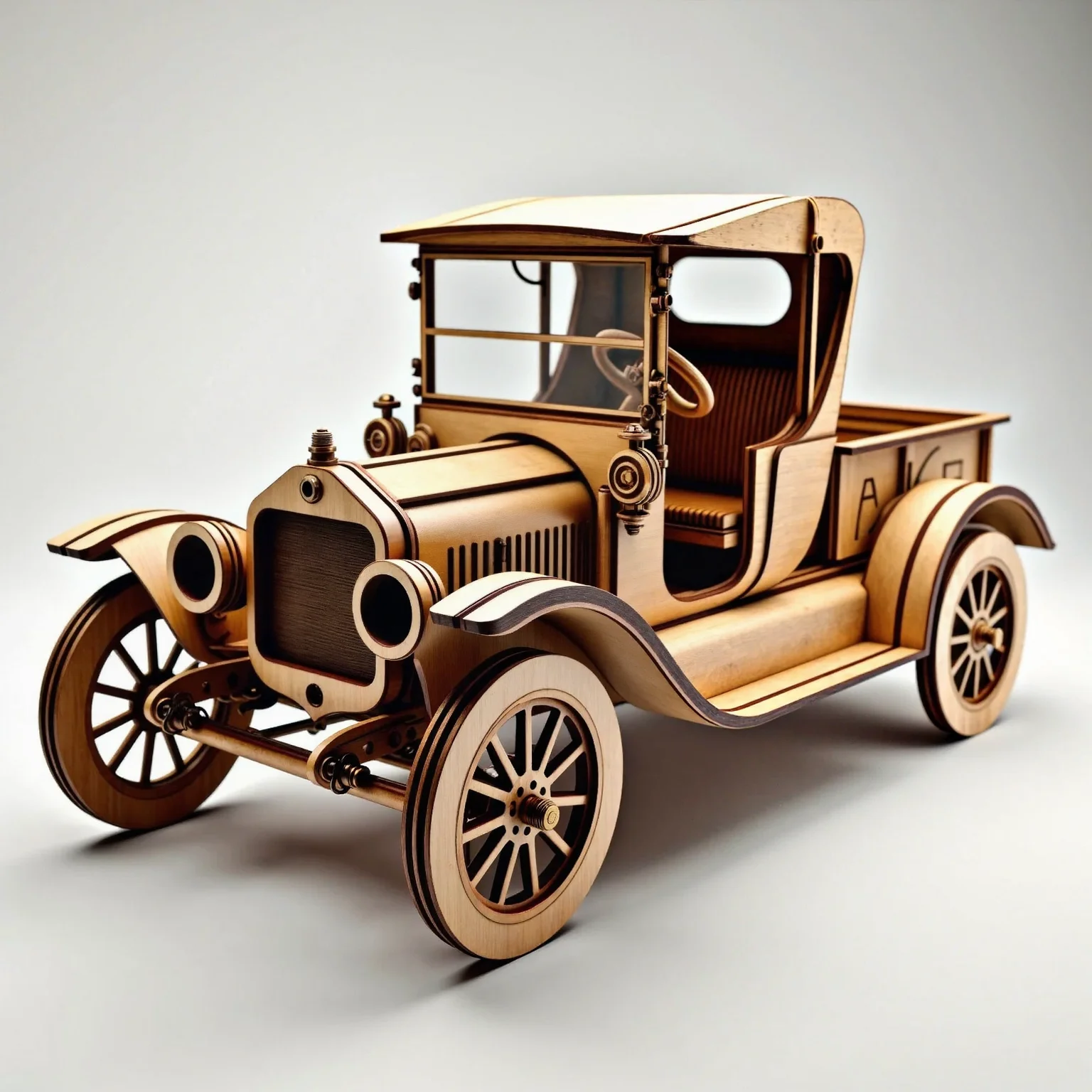 A superb 3D rendering of a mechanical wooden puzzle in the shape of a Ford model T car The puzzle with complex design has moving pieces and a complex structure, highlighting the beauty of engineering and craftsmanship. Hight quality product render for use in advertisements.
<lora:Dever_Flux_Enhancer:0.5>