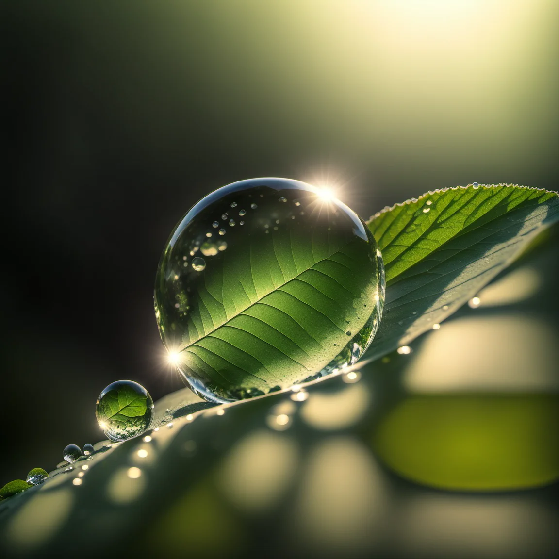 waterart, water, blurry, sparkle, black and green background, reflection, fish, water drop, leaf<lora:waterart:1>