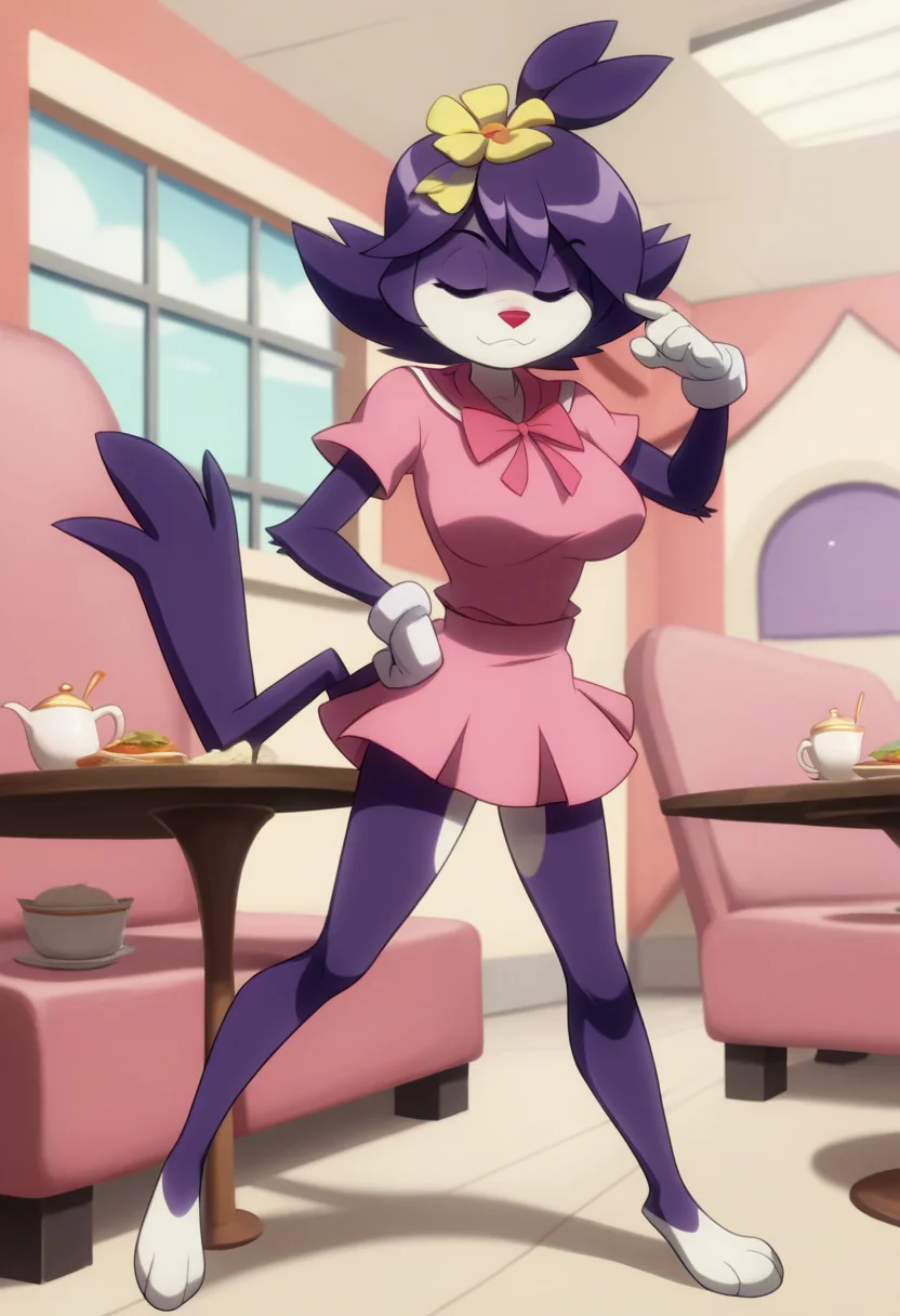 score_9, score_8_up, score_7_up, score_6_up,
masterpiece, best quality, absurdes, 1girl, solo, full body,
(source_cartoon),
<lora:Dot Warner - Anime Dot (Pony):1>
Anime_Dot, purple hair, hair flower, violet eyes, tail, furry female, animal nose, body fur, purple fur,
eyes half closed, minidress, pink dress,
large breasts,
detailed background, indoors, restaurant, booth seating,
<lora:add-detail-xl:0.9>