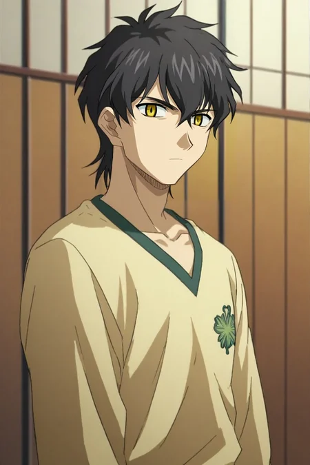 zPDXL, score_9, score_8_up, score_7_up, source_anime, rating_safe, intricate details, looking at viewer, depth of field, 1boy, male focus, <lora:yuno_black_clover_pony:0.56>, yuno_black_clover, black hair, yellow eyes, short hair, hair between eyes, solo, wide angle, wide shot, cowboy shot, niagara falls, dark, yoga, expressionless, <lora:fsn_style_pony:1.18>, fsn_style, , <lora:sdxl_lightning_8step_lora:1>