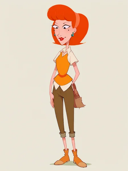 score_9, score_8_up, score_7_up, score_6_up, score_5_up, <lora:lindaFFXLP:1> lindaff, 1girl, solo, lipstick, orange hair, earrings, headband, full body,