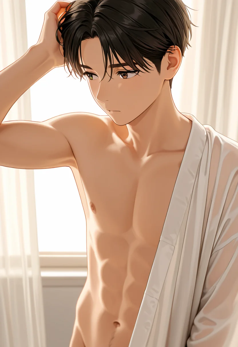Clothes, White top, good clothes, naked, 1boy